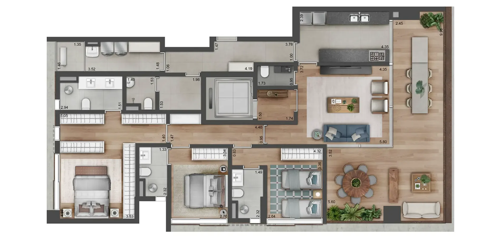Planta 171m²
