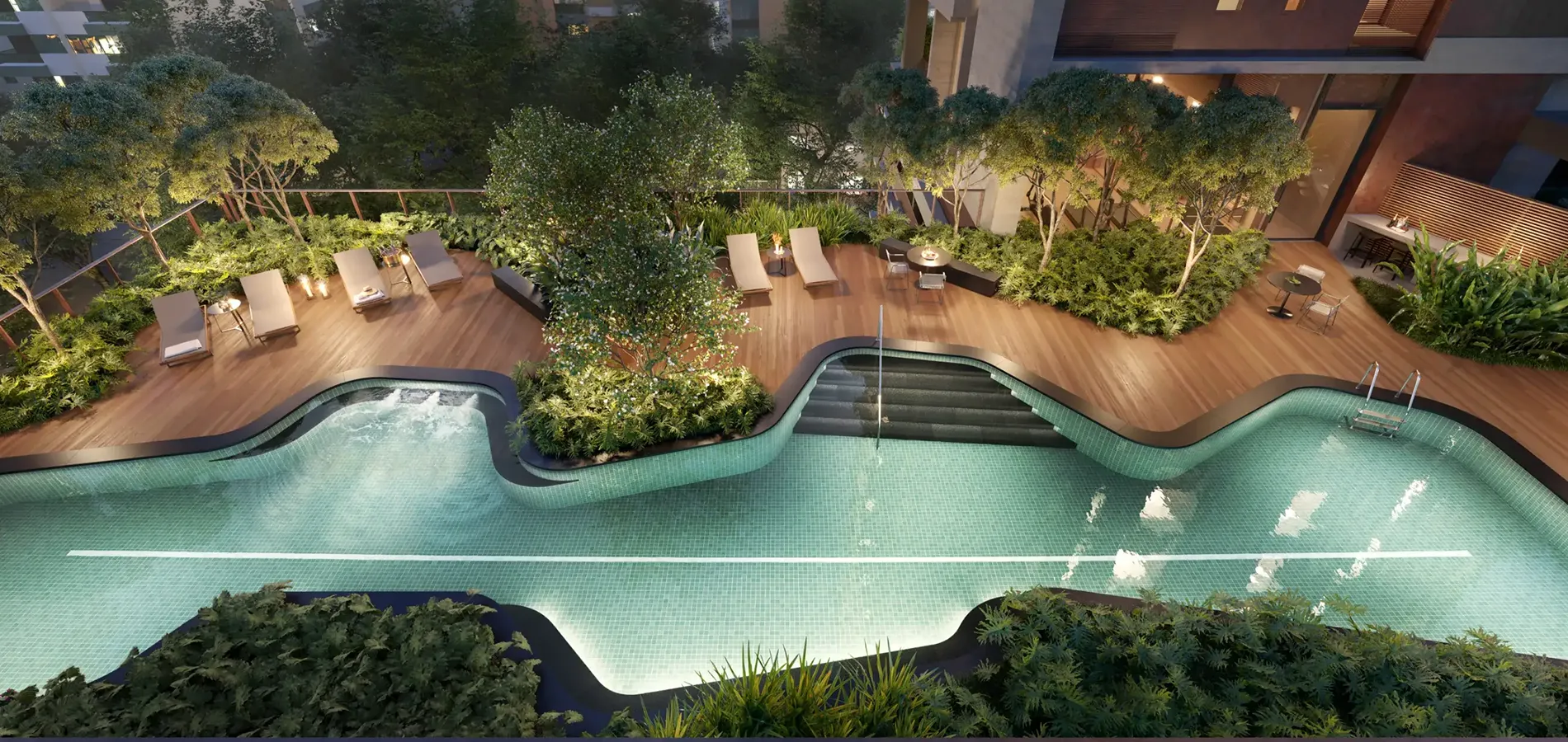 Piscina com raia de 25m